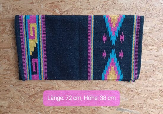 38. Kurze Showblanket schwarz/rosa/türkis/gelb